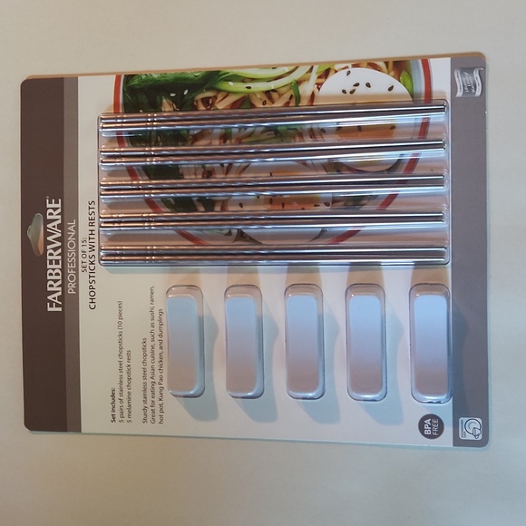 🆕️ Farberware Professional Chopsticks and Rests Set - Picture 1 of 7